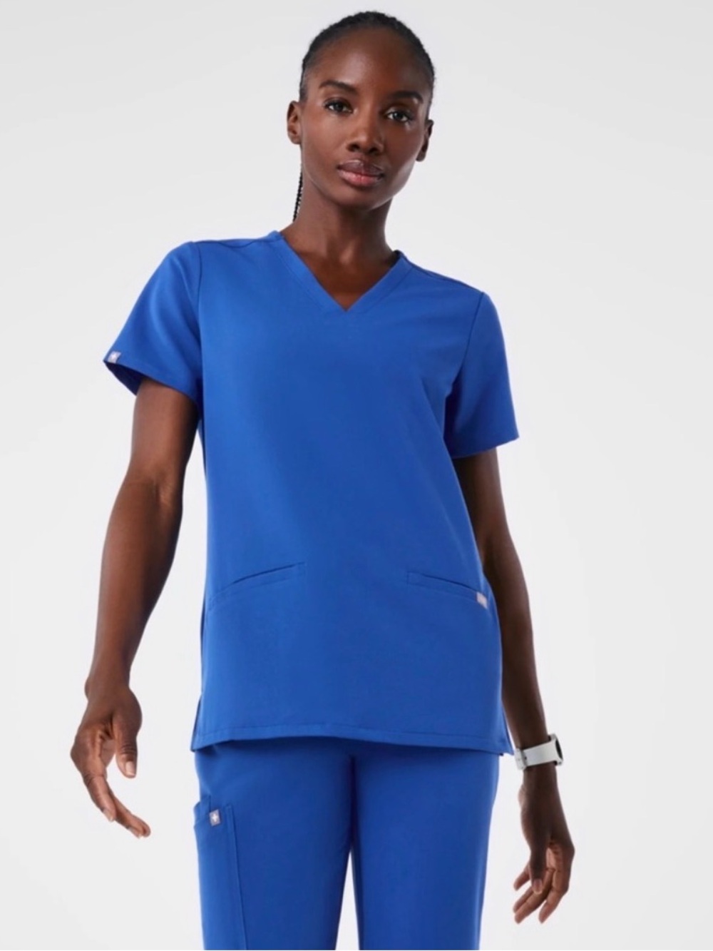 FIGS Winning Blue Casma - Three-Pocket Scrub Top